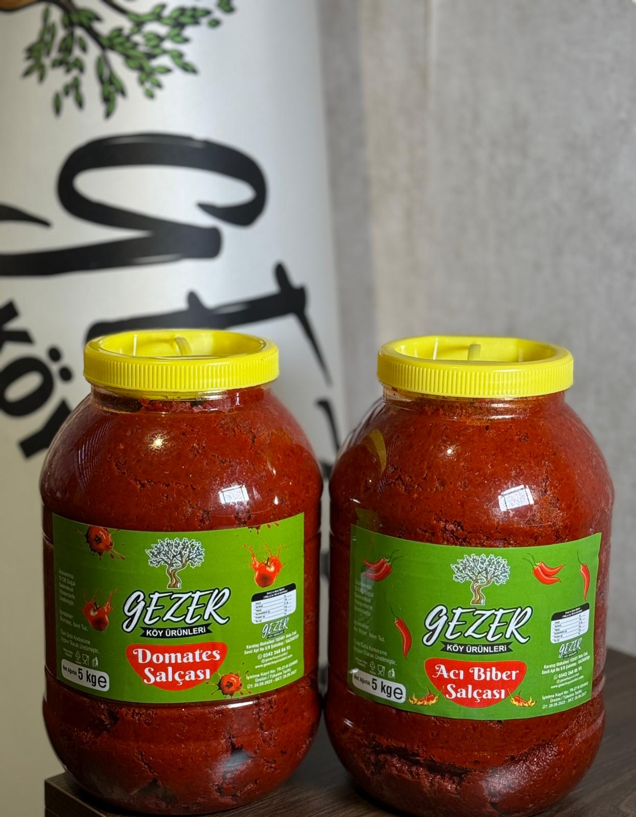 5 KG ACI BİBER SALÇASI- 5 KG DOMATES SALÇASI